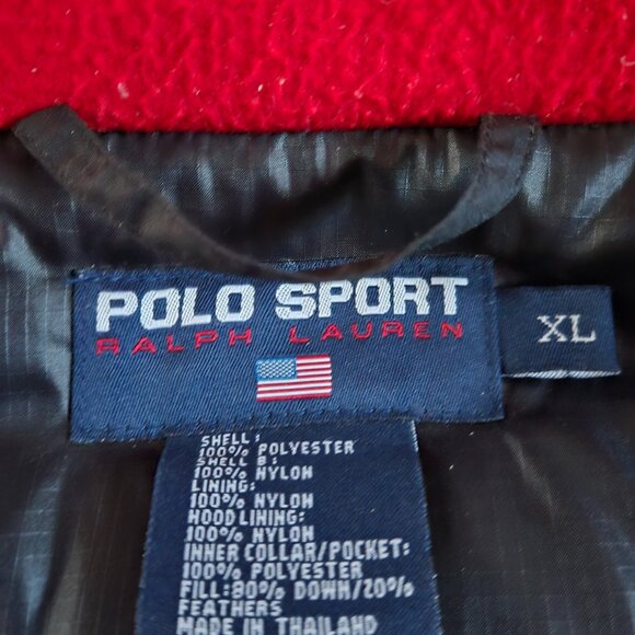 Polo Sport Men's Vintage Snowboard Jacket Black w/ Silver Striped Sleeves XL - Picture 10 of 11